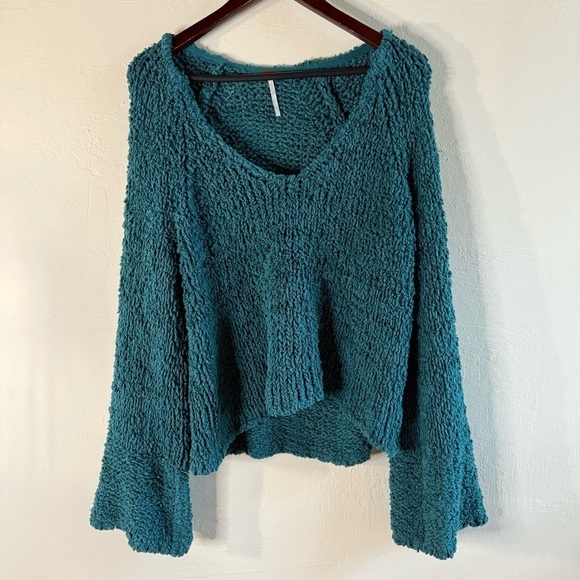 Free People Sand Dunes Pullover Sweater Green Size Large - Picture 2 of 10